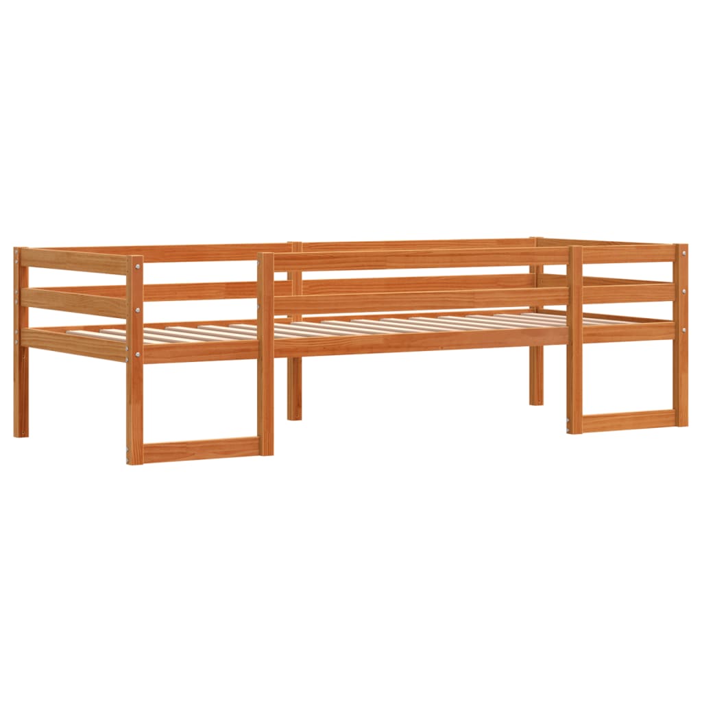 Kids' Bed Frame without Mattress Wax Brown 90x200 cm